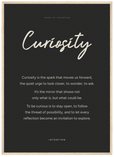Curiosity Word of Intention Framed print 50x70 cm / 20x28″ Wood frame Carbon paper