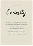 Curiosity Word of Intention Framed print 50x70 cm / 20x28″ Wood frame Linen paper