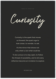 Curiosity Word of Intention Framed print A1 (59.4 x 84.1 cm) Black frame Carbon paper