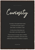 Curiosity Word of Intention Framed print A1 (59.4 x 84.1 cm) Dark wood frame Carbon paper