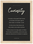 Curiosity Word of Intention Framed print A1 (59.4 x 84.1 cm) Wood frame Carbon paper