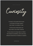 Curiosity Word of Intention Framed print 70x100 cm / 28x40″ Black frame Carbon paper