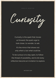 Curiosity Word of Intention Framed print 70x100 cm / 28x40″ Wood frame Carbon paper