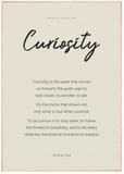 Curiosity Word of Intention Framed print 70x100 cm / 28x40″ Wood frame Linen paper