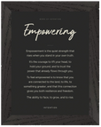 Empowering Word of Intention Framed print 60x80 cm / 24x32″ Black frame Carbon paper