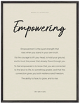 Empowering Word of Intention Framed print 60x80 cm / 24x32″ Black frame Linen paper