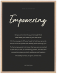 Empowering Word of Intention Framed print 60x80 cm / 24x32″ Wood frame Carbon paper