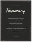 Empowering Word of Intention Framed print 30x40 cm / 12x16″ Black frame Carbon paper