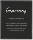 Empowering Word of Intention Framed print 40x50 cm / 16x20″ Black frame Carbon paper
