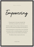 Empowering Word of Intention Framed print 70x100 cm / 28x40″ Black frame Linen paper