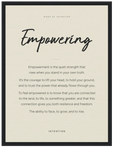 Empowering Word of Intention Framed print 30x40 cm / 12x16″ Black frame Linen paper