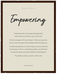 Empowering Word of Intention Framed print 30x40 cm / 12x16″ Dark wood frame Linen paper