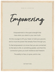 Empowering Word of Intention Framed print 30x40 cm / 12x16″ Wood frame Linen paper