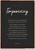 Empowering Word of Intention Framed print A3 (29.7 x 42 cm) Dark wood frame Carbon paper