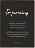 Empowering Word of Intention Framed print A2 (42 x 59.4 cm) Dark wood frame Carbon paper