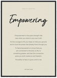 Empowering Word of Intention Framed print 50x70 cm / 20x28″ Black frame Linen paper