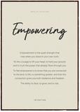Empowering Word of Intention Framed print 70x100 cm / 28x40″ Dark wood frame Linen paper
