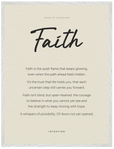 Faith Word of Intention Framed print 60x80 cm / 24x32″ White frame Linen paper