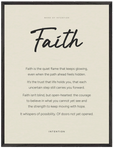 Faith Word of Intention Framed print 60x80 cm / 24x32″ Black frame Linen paper