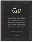 Faith Word of Intention Framed print 21x29.7 cm / 8x12" Black frame Carbon paper