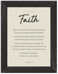 Faith Word of Intention Framed print 21x29.7 cm / 8x12" Black frame Linen paper
