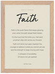 Faith Word of Intention Framed print 21x29.7 cm / 8x12" Wood frame Linen paper