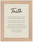 Faith Word of Intention Framed print A3 (29.7 x 42 cm) Wood frame Linen paper