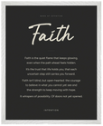 Faith Word of Intention Framed print 40x50 cm / 16x20″ White frame Carbon paper