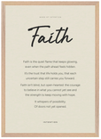 Faith Word of Intention Framed print A2 (42 x 59.4 cm) Wood frame Linen paper