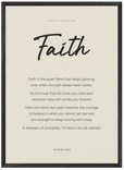 Faith Word of Intention Framed print 50x70 cm / 20x28″ Black frame Linen paper