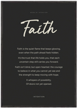 Faith Word of Intention Framed print 70x100 cm / 28x40″ Black frame Carbon paper