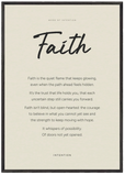 Faith Word of Intention Framed print 70x100 cm / 28x40″ Black frame Linen paper