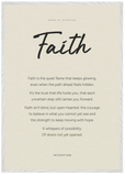 Faith Word of Intention Framed print 70x100 cm / 28x40″ White frame Linen paper