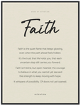 Faith Word of Intention Framed print 60x80 cm / 24x32″ Black frame Linen paper