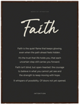 Faith Word of Intention Framed print 60x80 cm / 24x32″ Dark wood frame Carbon paper