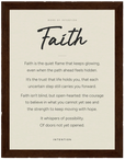 Faith Word of Intention Framed print 60x80 cm / 24x32″ Dark wood frame Linen paper