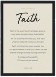 Faith Word of Intention Framed print 13x18 cm / 5x7″ Black frame Linen paper