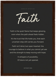 Faith Word of Intention Framed print 13x18 cm / 5x7″ Dark wood frame Carbon paper