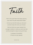 Faith Word of Intention Framed print A3 (29.7 x 42 cm) White frame Linen paper