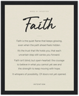 Faith Word of Intention Framed print 40x50 cm / 16x20″ Black frame Linen paper