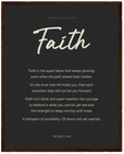 Faith Word of Intention Framed print 40x50 cm / 16x20″ Dark wood frame Carbon paper