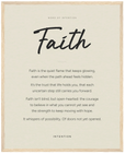 Faith Word of Intention Framed print 40x50 cm / 16x20″ Wood frame Linen paper