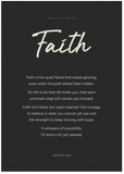 Faith Word of Intention Framed print 70x100 cm / 28x40″ Black frame Carbon paper