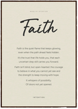 Faith Word of Intention Framed print 70x100 cm / 28x40″ Dark wood frame Linen paper