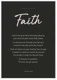Faith Word of Intention Framed print 70x100 cm / 28x40″ White frame Carbon paper