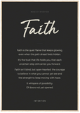 Faith Word of Intention Framed print 70x100 cm / 28x40″ Wood frame Carbon paper