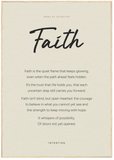 Faith Word of Intention Framed print 70x100 cm / 28x40″ Wood frame Linen paper