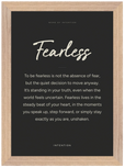 Fearless Word of Intention Framed print 21x29.7 cm / 8x12" Wood frame Carbon paper