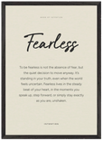 Fearless Word of Intention Framed print A2 (42 x 59.4 cm) Black frame Linen paper