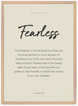 Fearless Word of Intention Framed print A2 (42 x 59.4 cm) Wood frame Linen paper